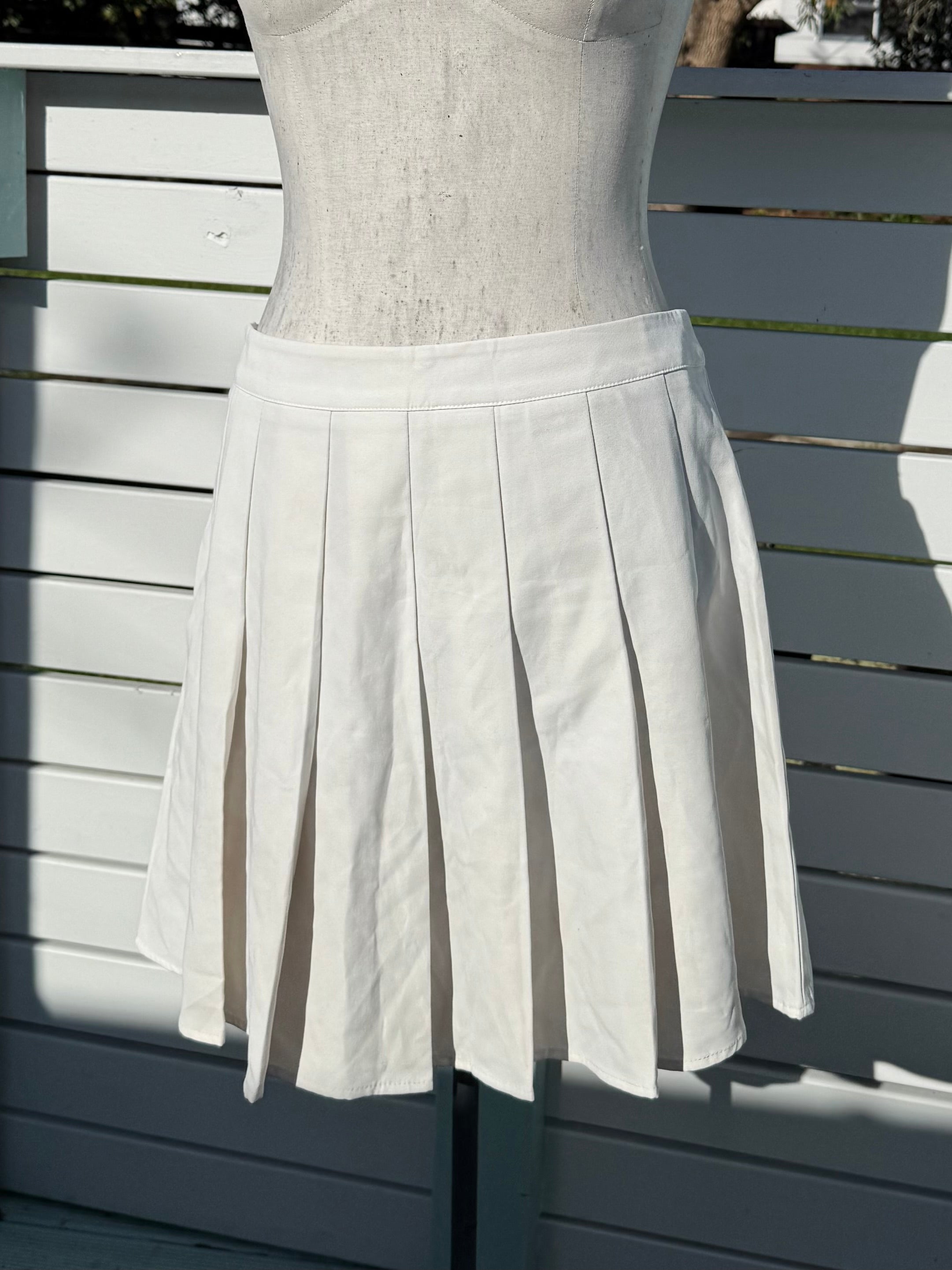 White Pleated Skirt