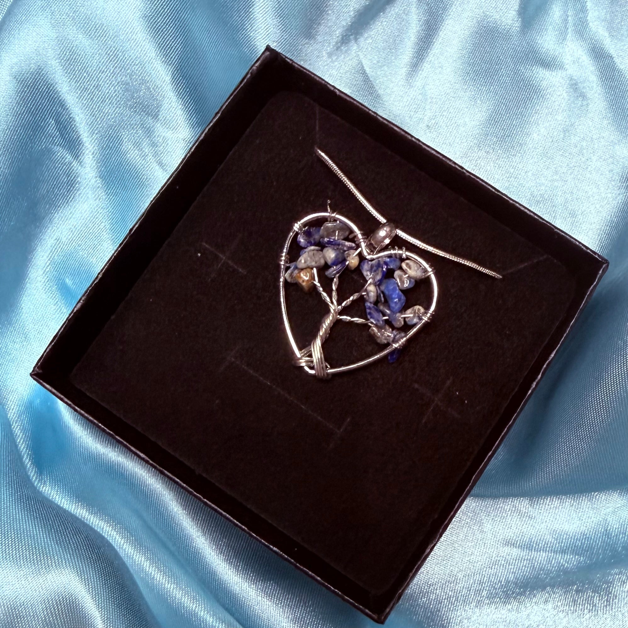 Sodalite Heart Tree Of Life Necklace