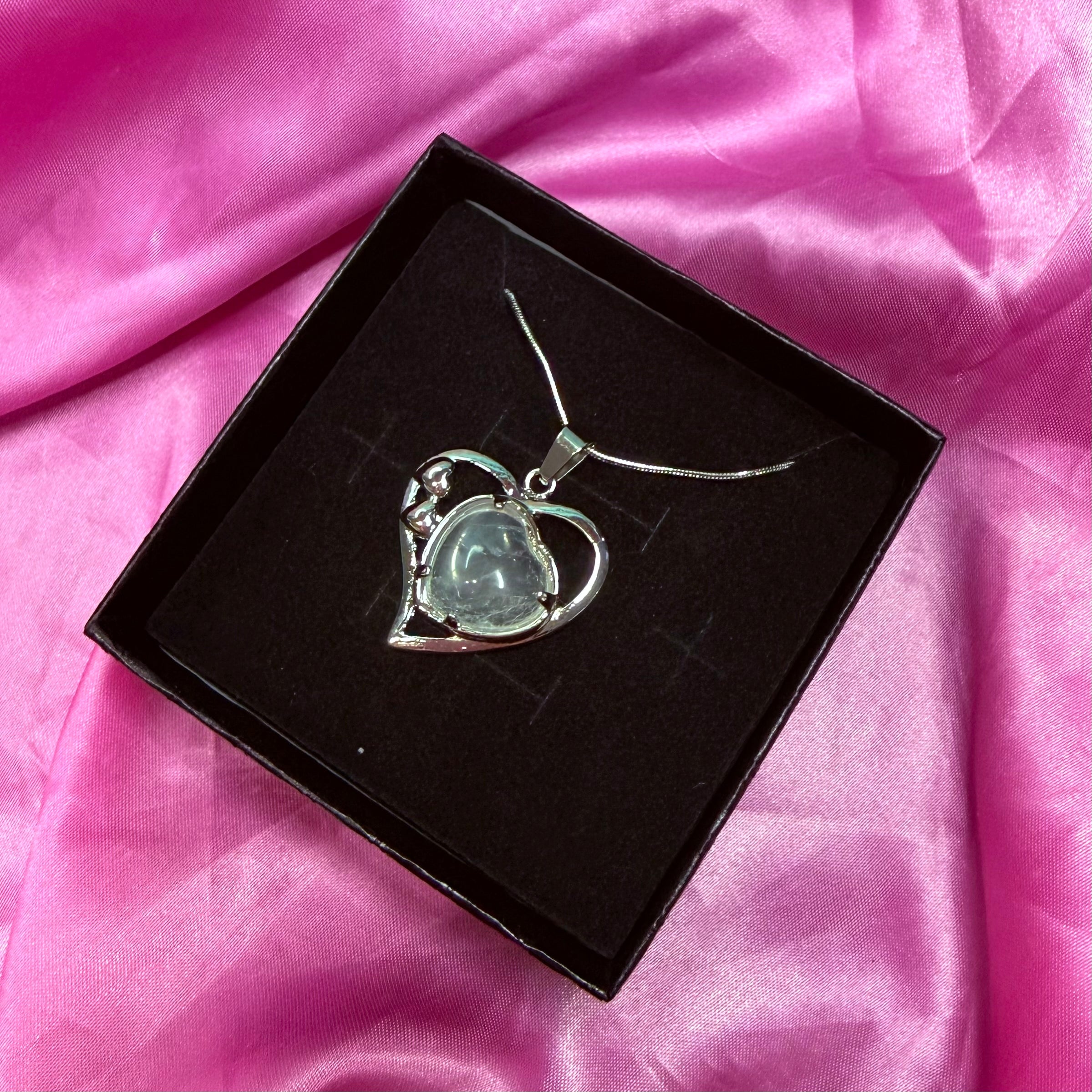 Clear Quartz Heart Pendant