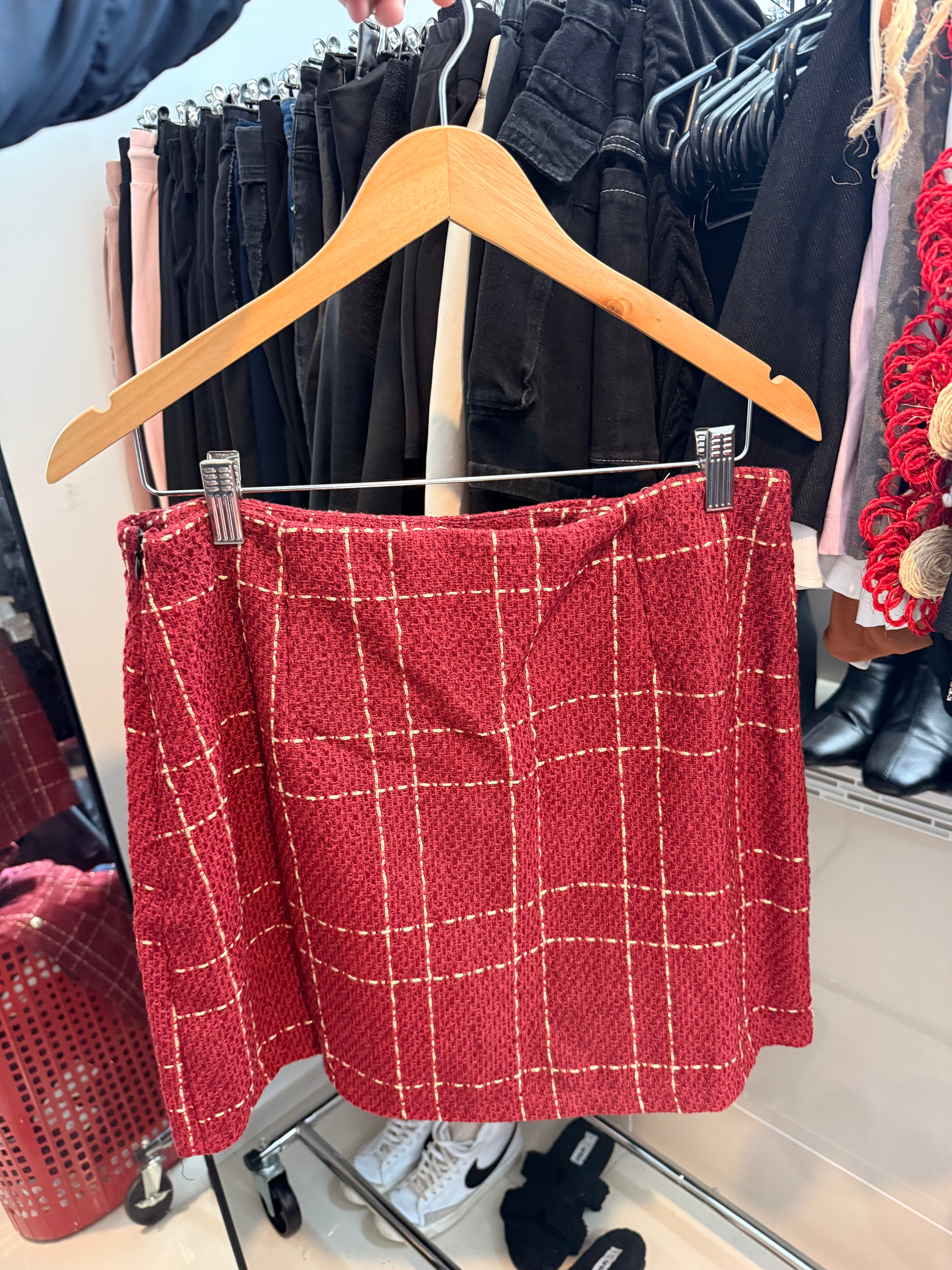 Red Skirt & Blazer Set