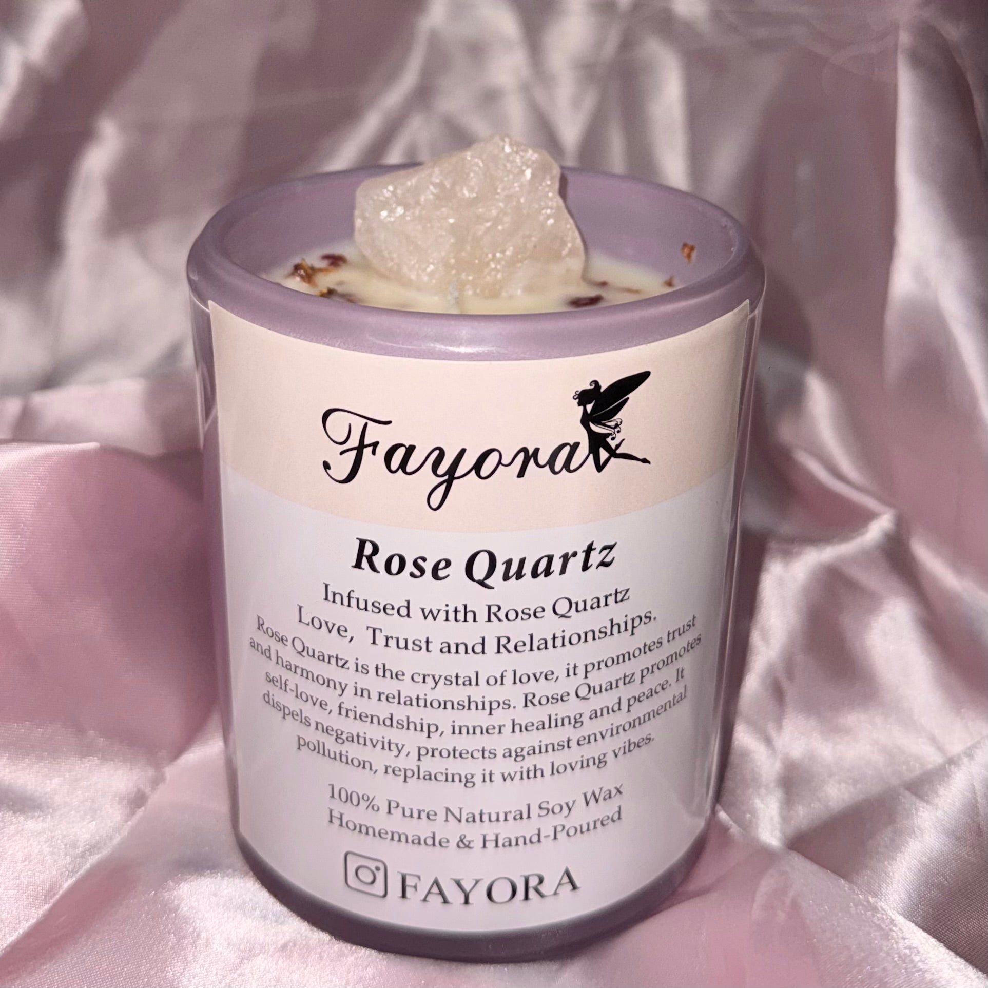Lavender Jar Rose Quartz Candle