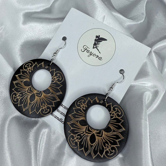 Round Wooden Earrings
