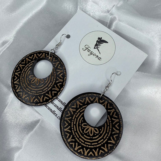 Round Wooden Earrings
