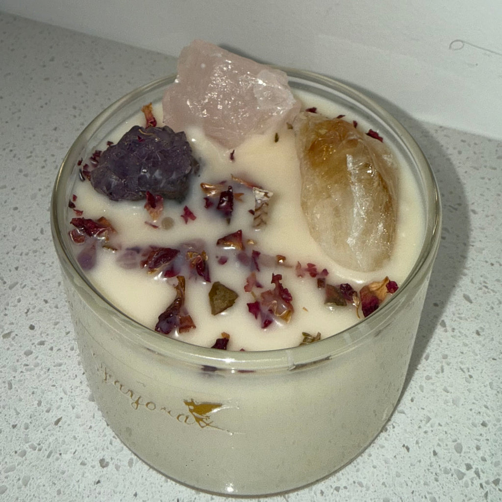 Trio (Amethyst, Citrine, Rose Quartz) Candle