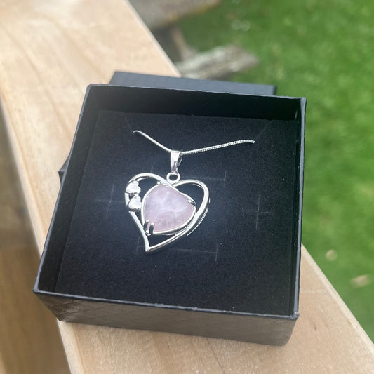 Rose Quartz Heart Necklace