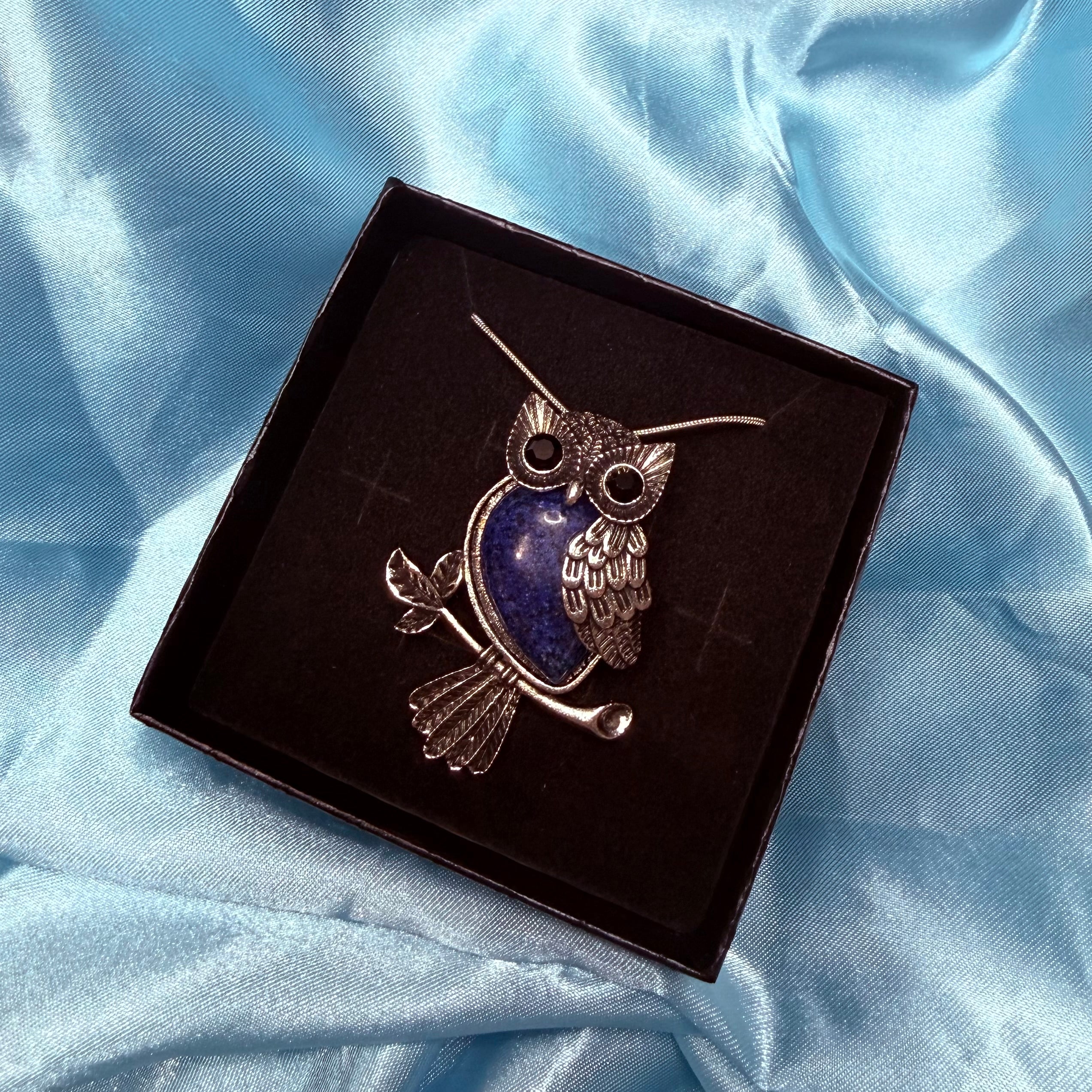 Sodalite Owl Pendant