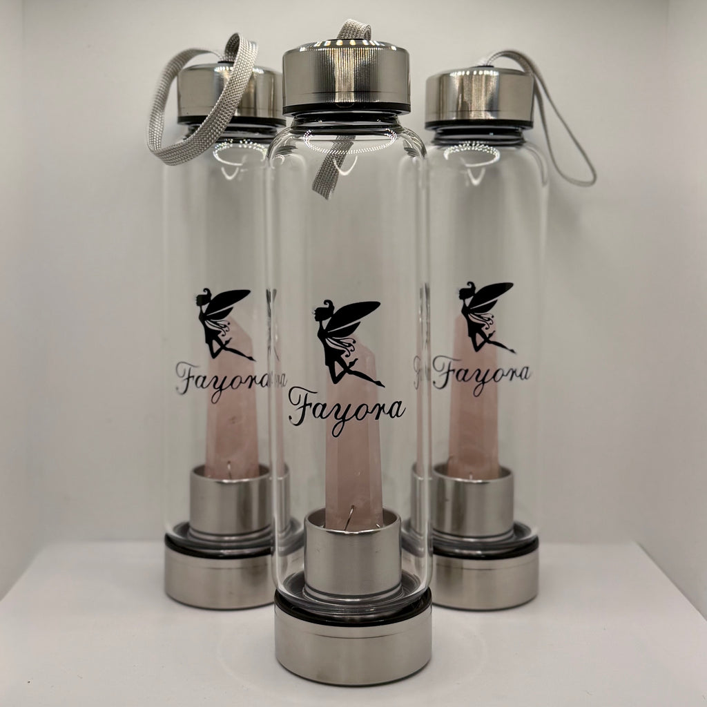Rose Quartz Crystal Water Bottle