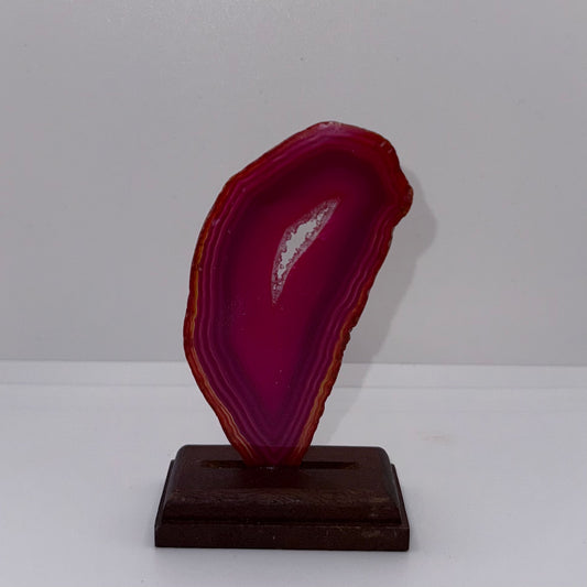Pink Agate Slice Display Stand