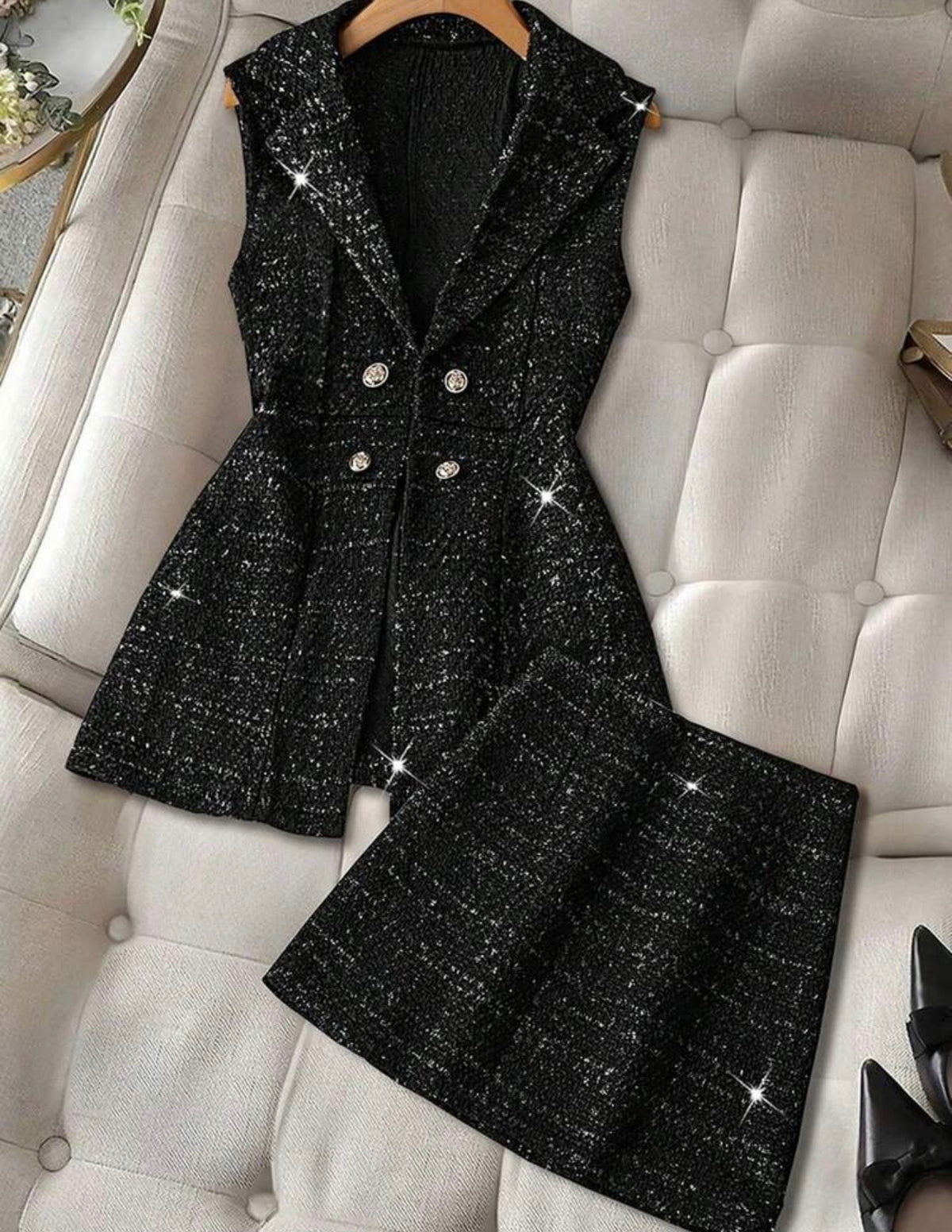 Black Skirt & Blazer Set