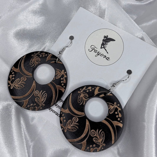 Round Wooden Earrings