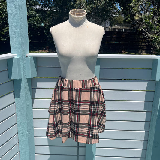 Pink Checkered Skirt