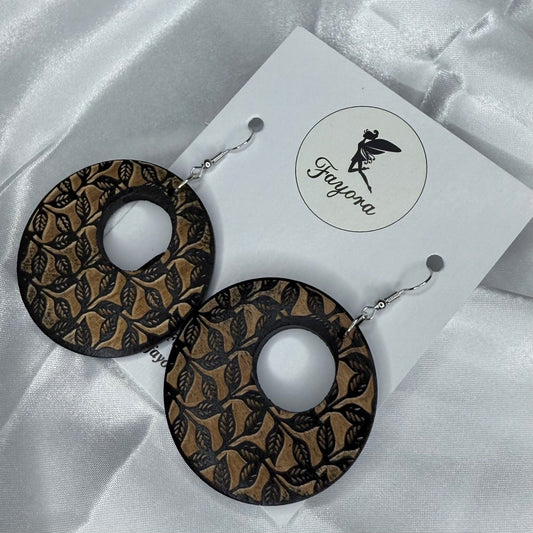 Round Wooden Earrings