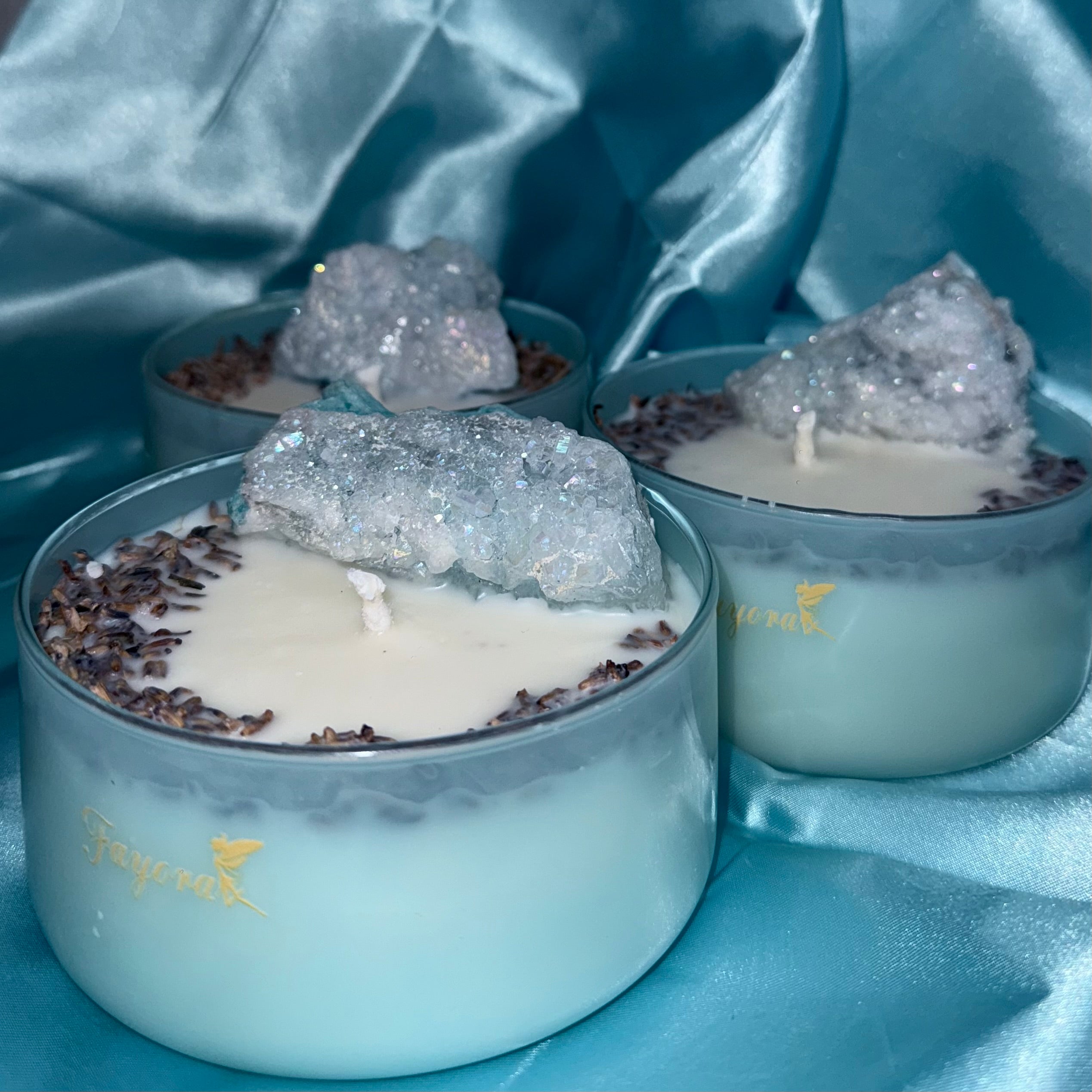 Blue Aura Quartz Candle