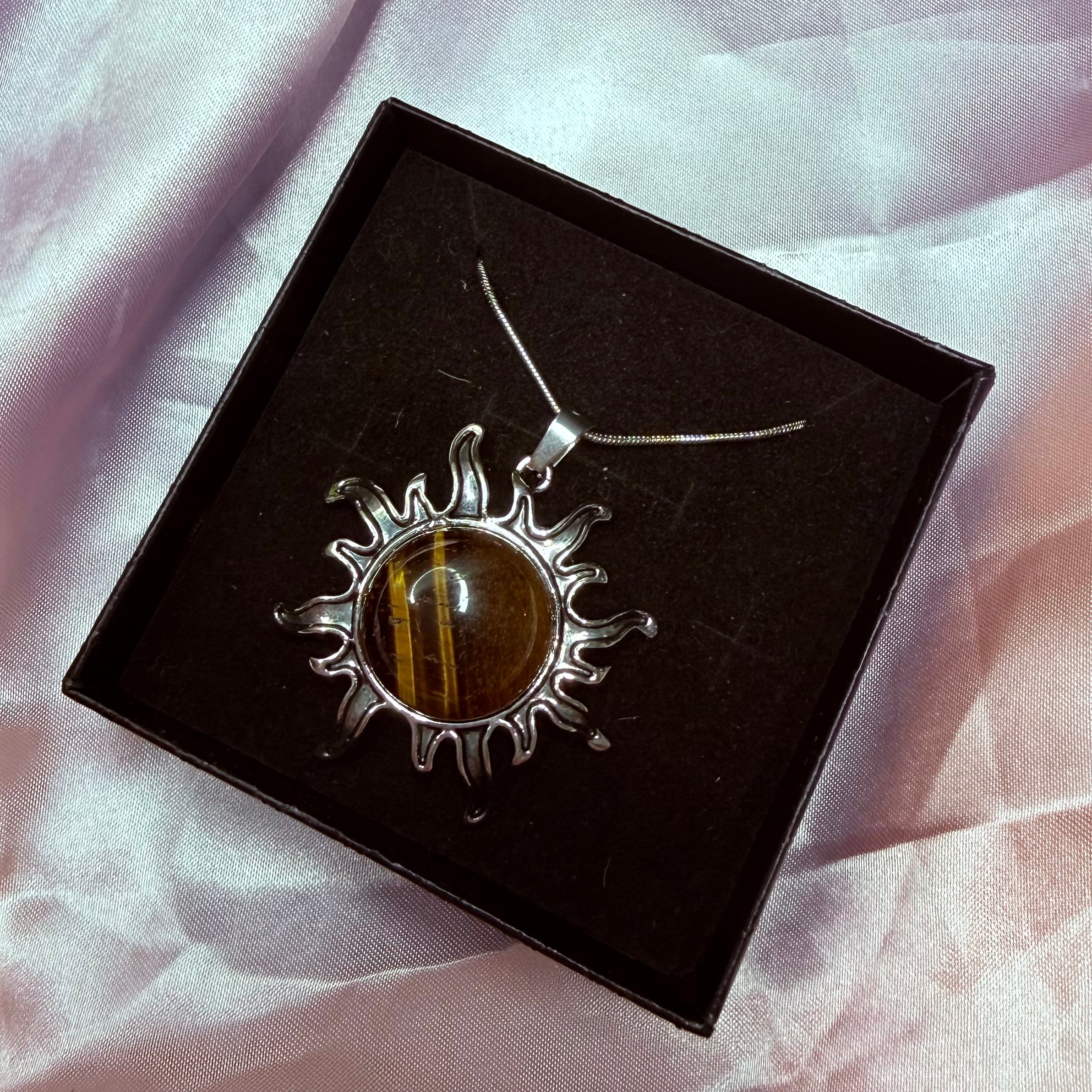 Tigers Eye Sun Pendant