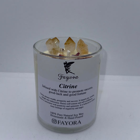 Citrine Crystal Candle