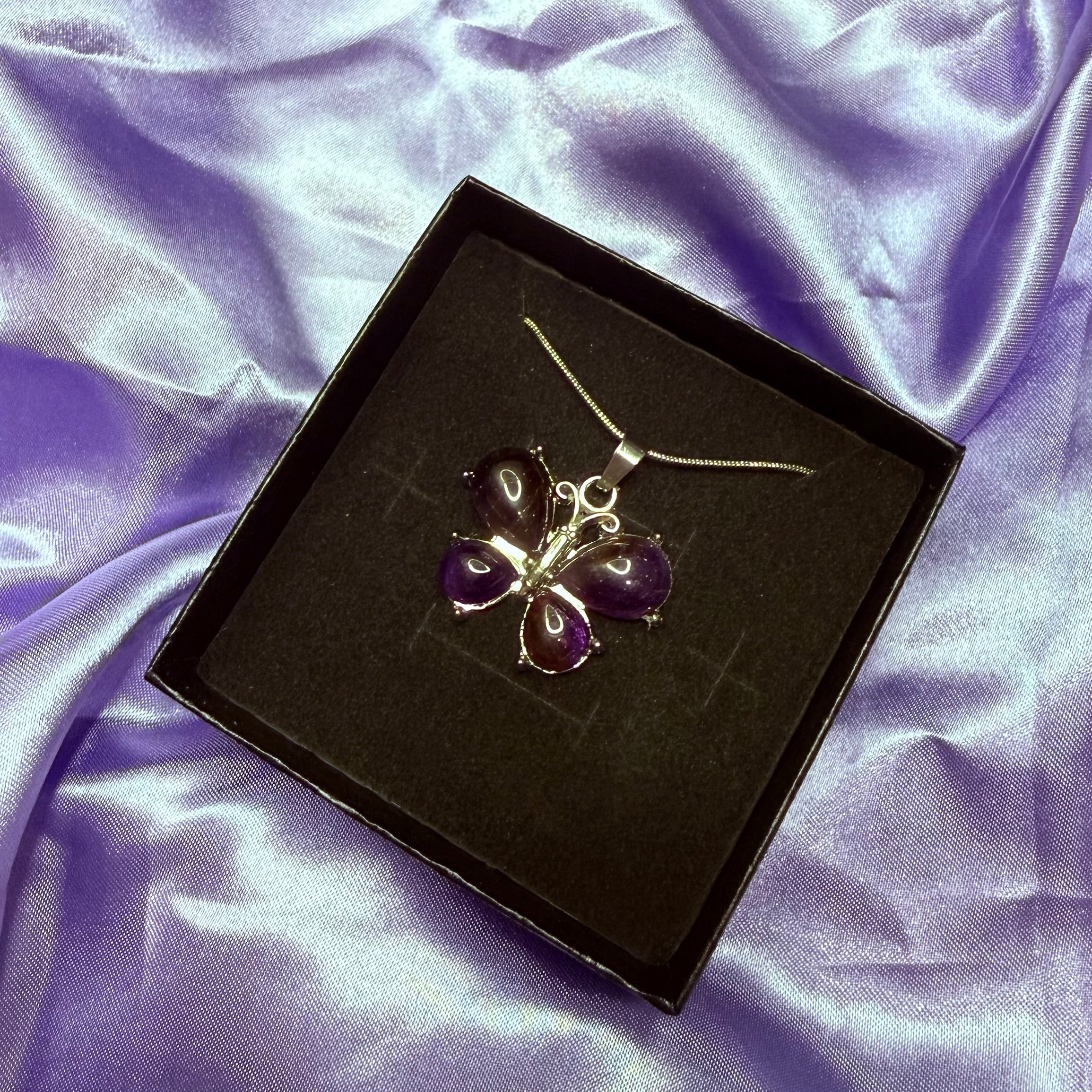 Amethyst Butterfly Pendant