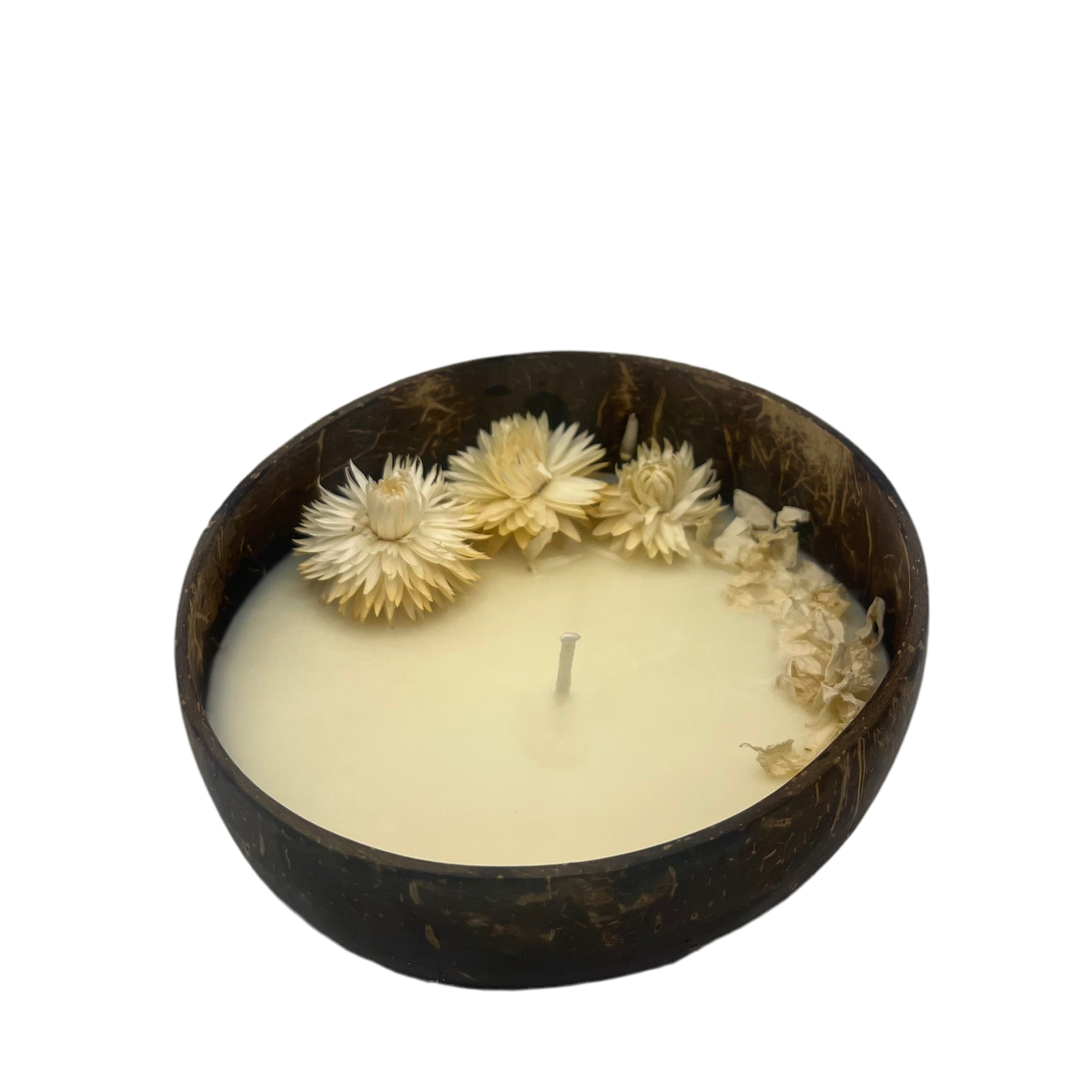 White Floral Coconut Candle