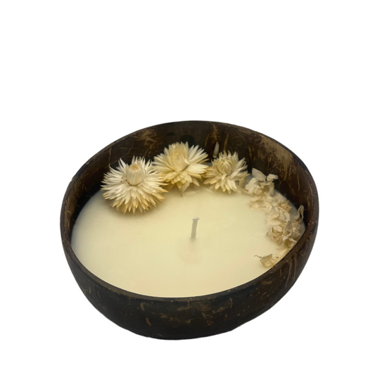 White Floral Coconut Candle