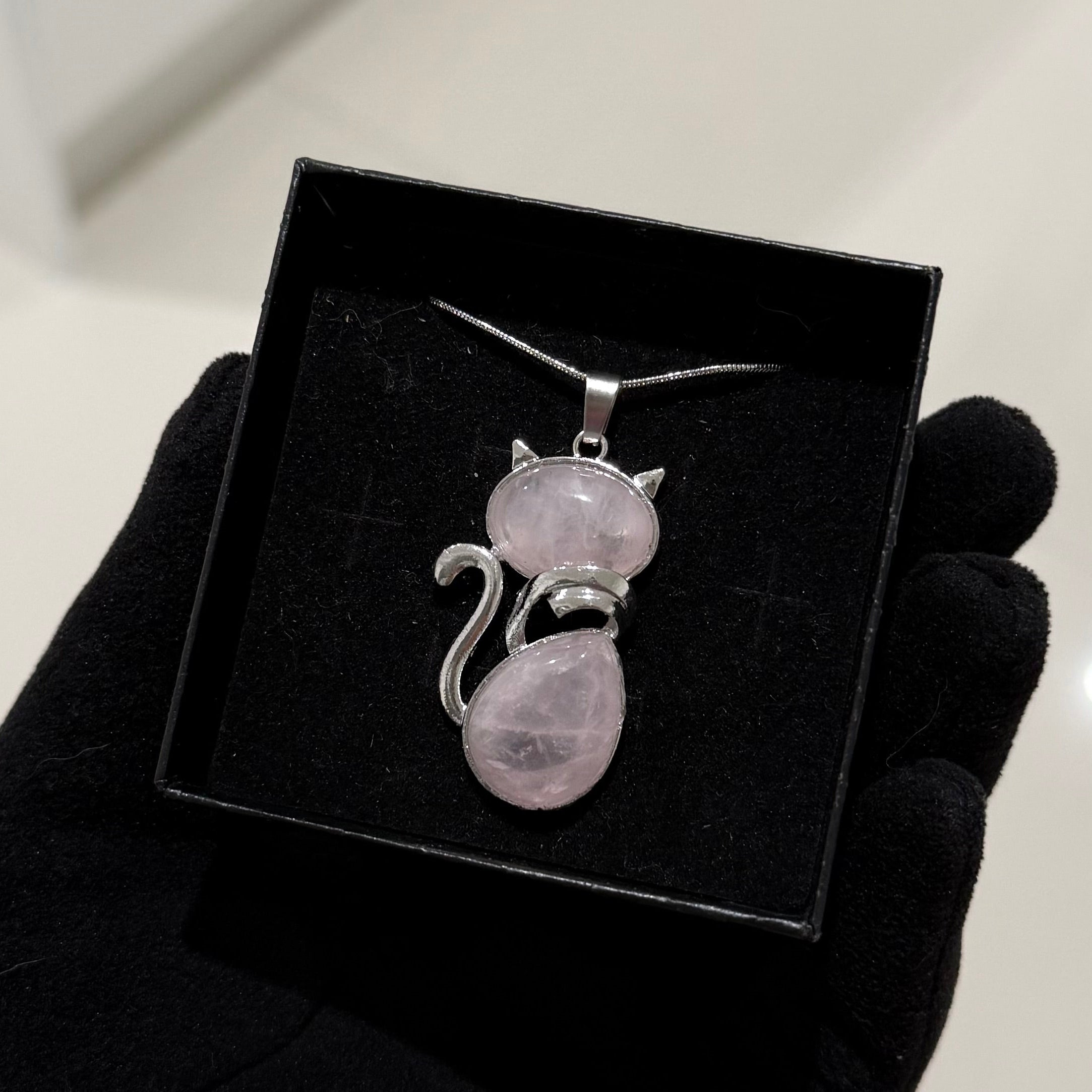 Rose Quartz Cat Pendant