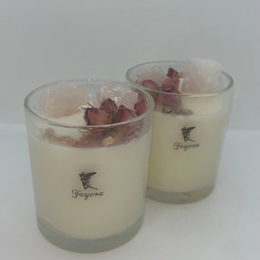 Rose Quartz Crystal Candle