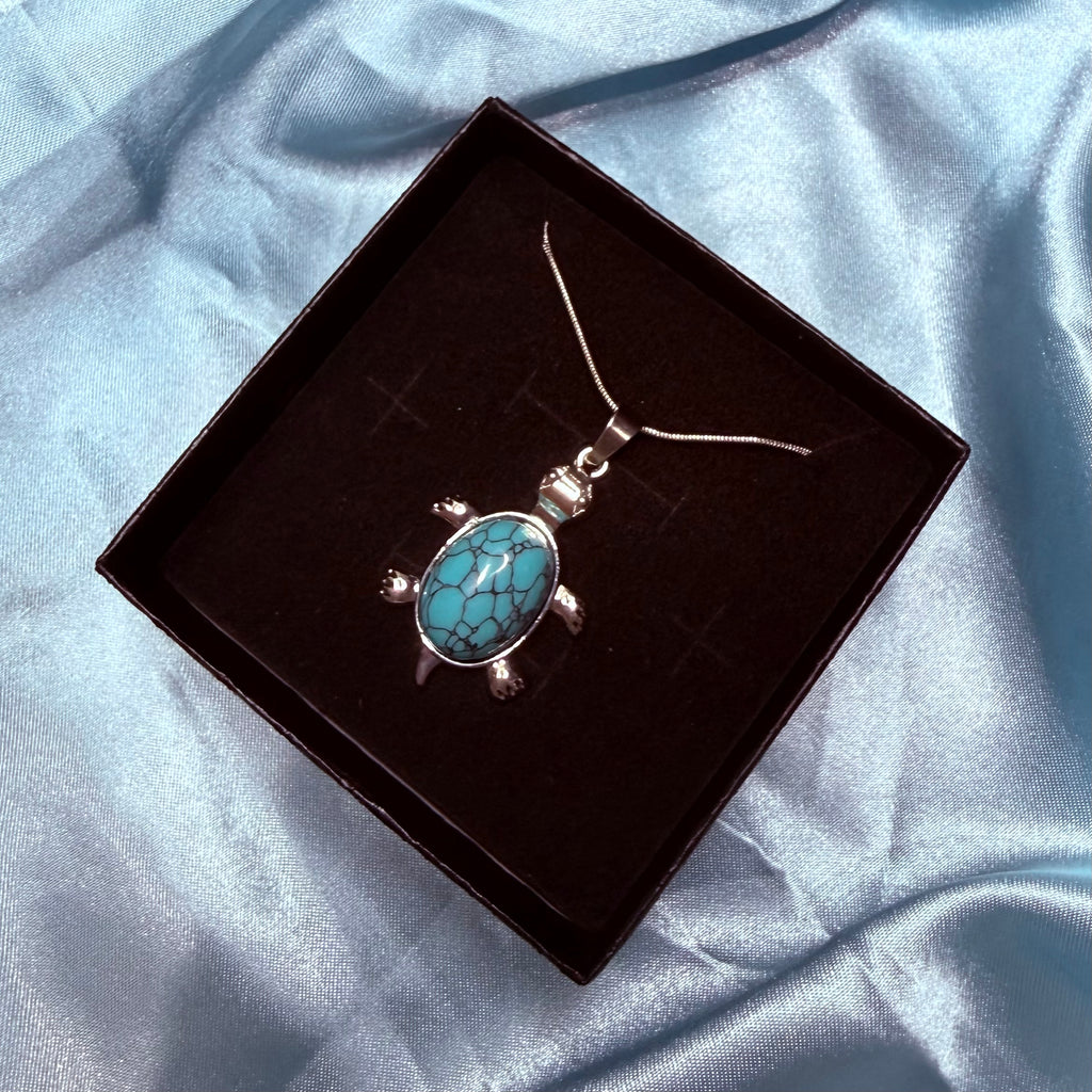 Obsidian Turtle Pendant