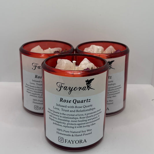 Rose Quartz Crystal Candle