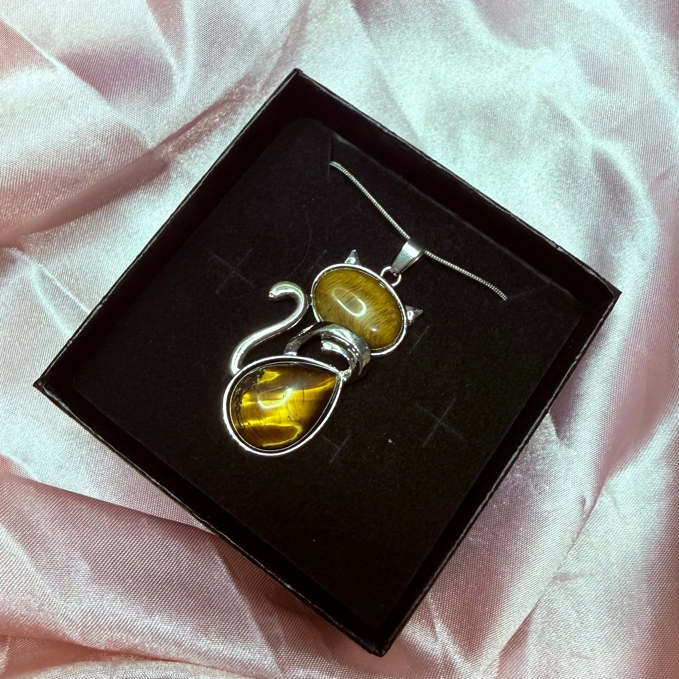 Tigers Eye Cat Pendant