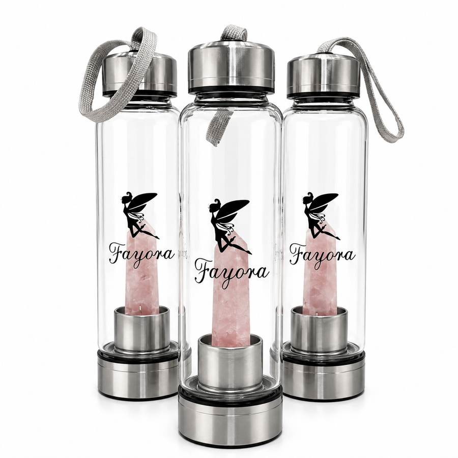 Rose Quartz Crystal Water Bottle