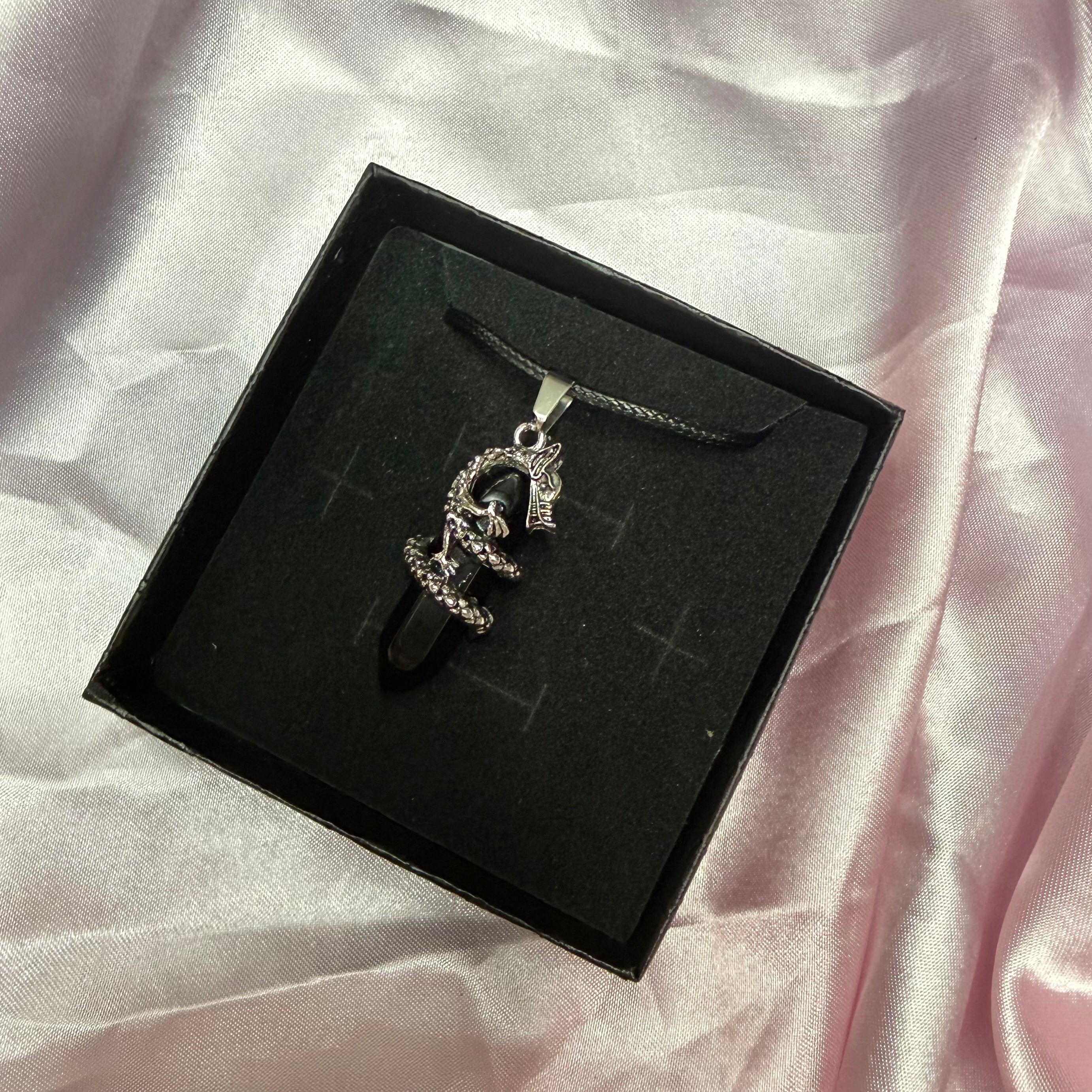 Obsidian Dragon Necklace