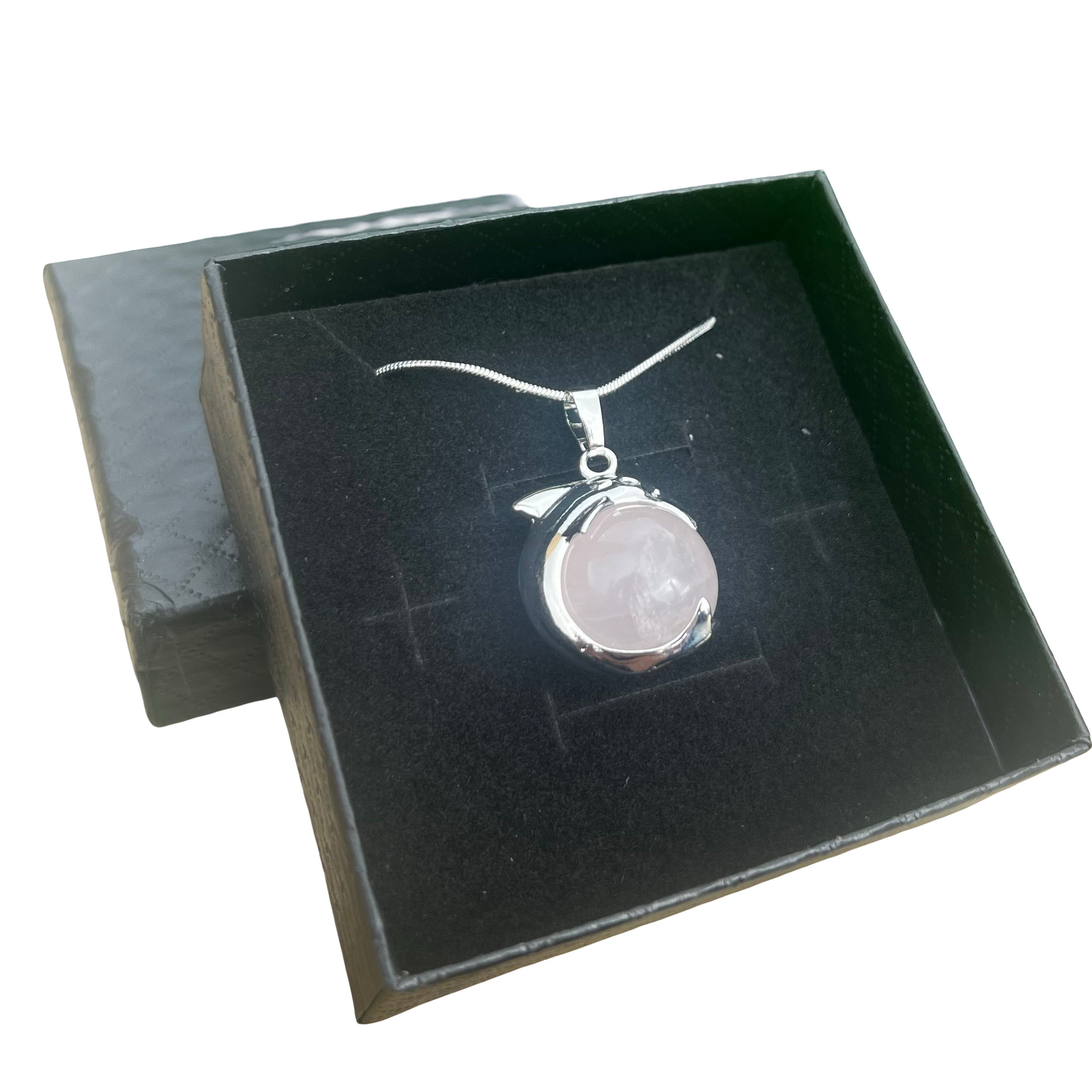 Rose Quartz Dolphin Sphere Pendant