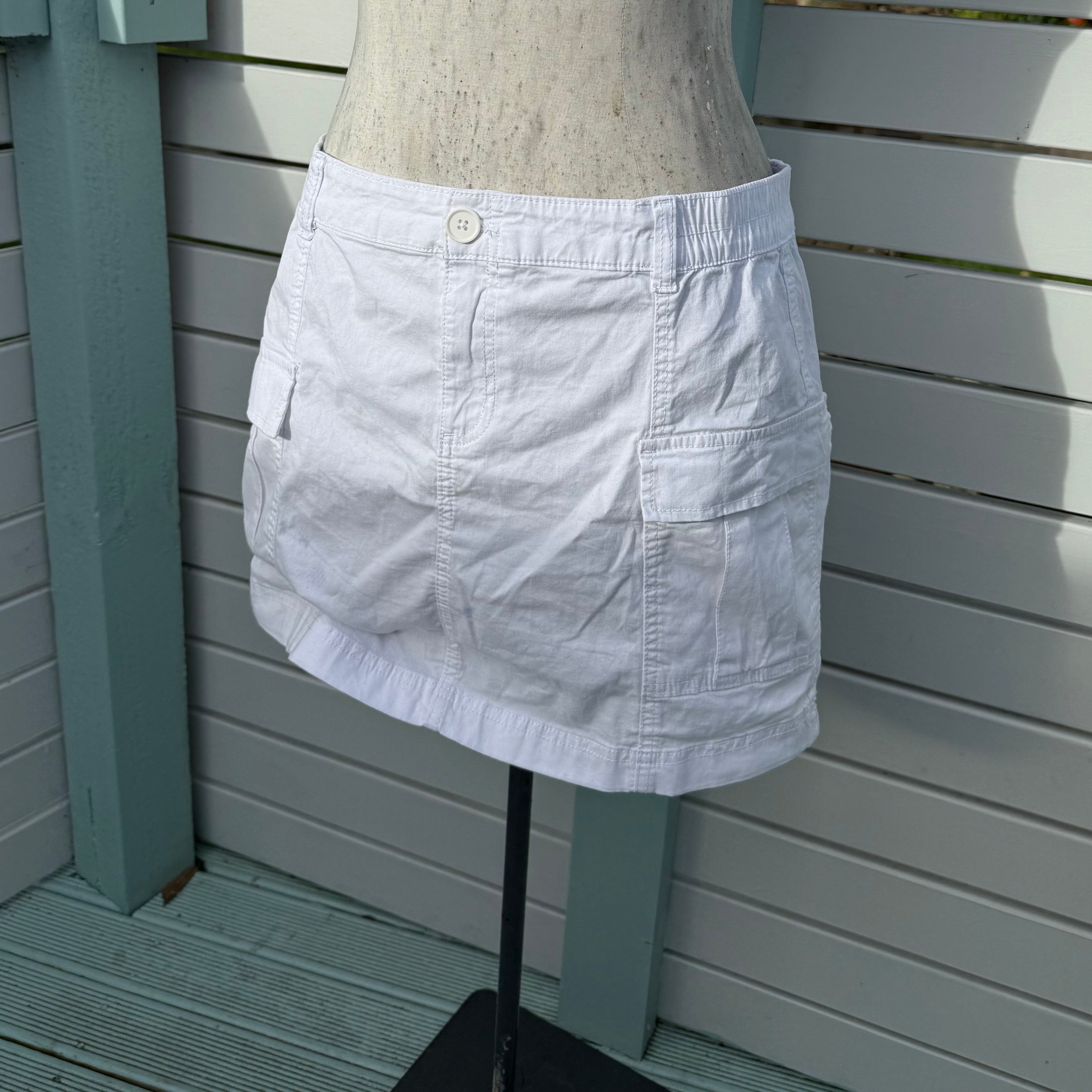White Cargo Skirt