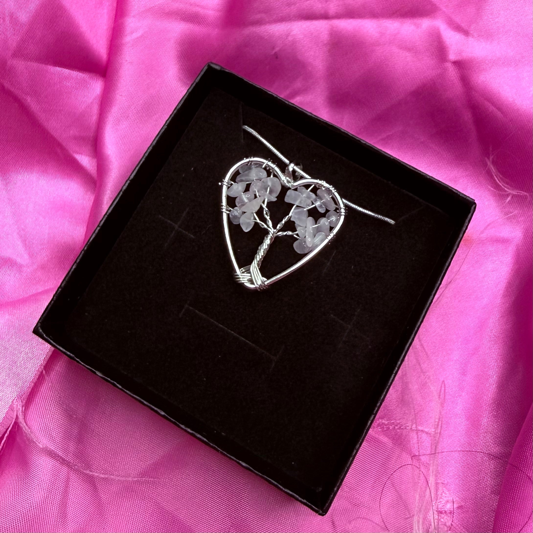 Amethyst Heart Tree Of Life Necklace