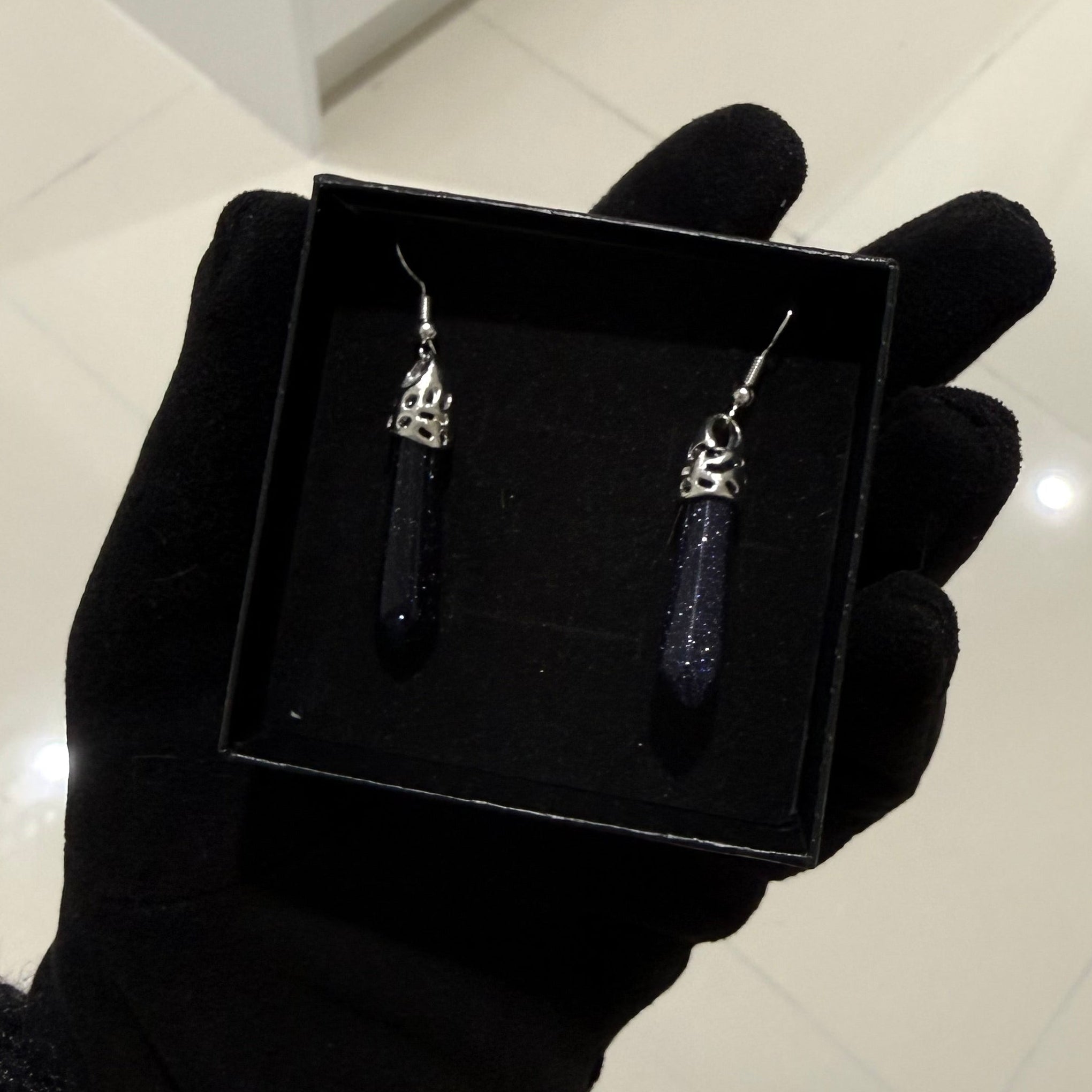 Blue Goldstone Earrings