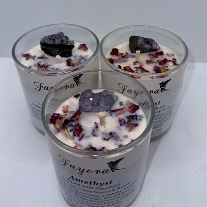 Amethyst Crystal Candle