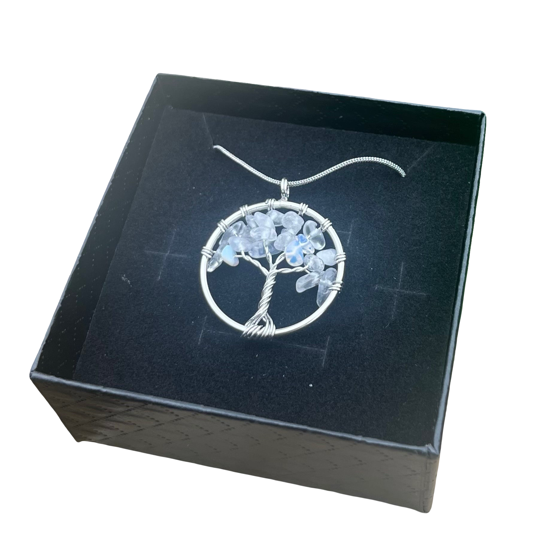 Opalite Tree Of Life Crystal Chip Pendant