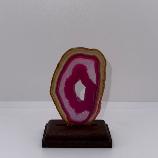 Pink Agate Slice Display Stand
