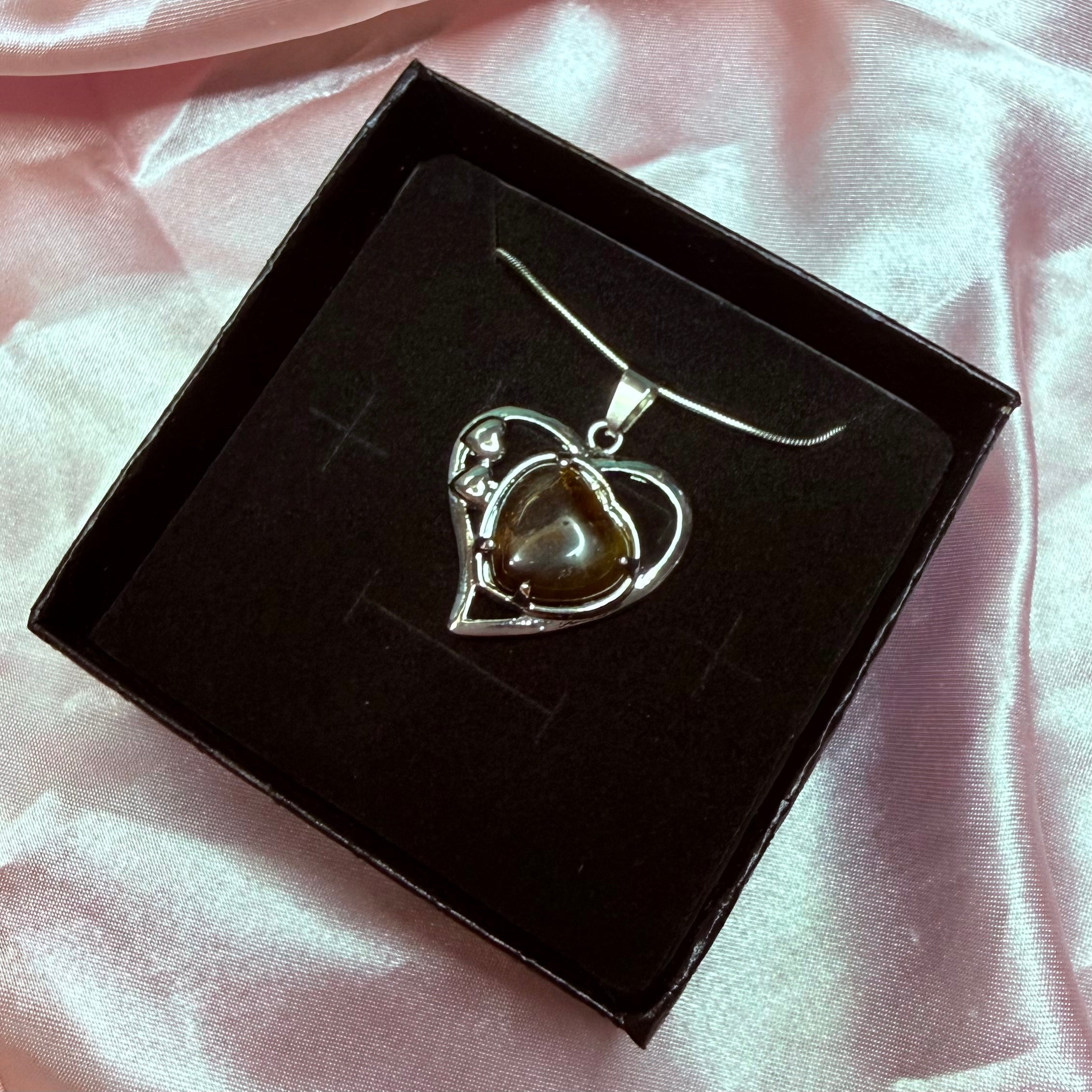 Tigers Eye Heart Pendant
