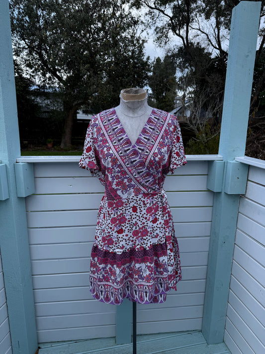 Pink Boho Wrap Dress