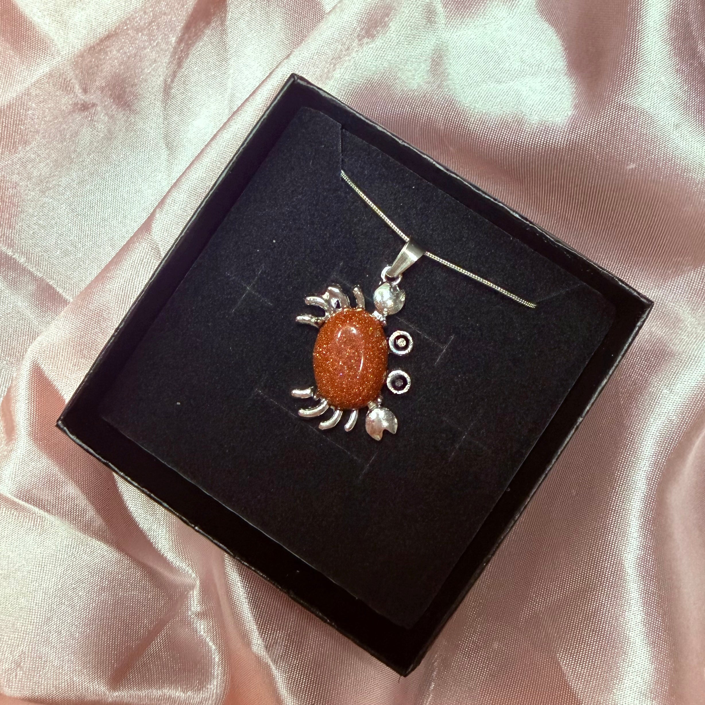 Gold Sandstone Crab Pendant