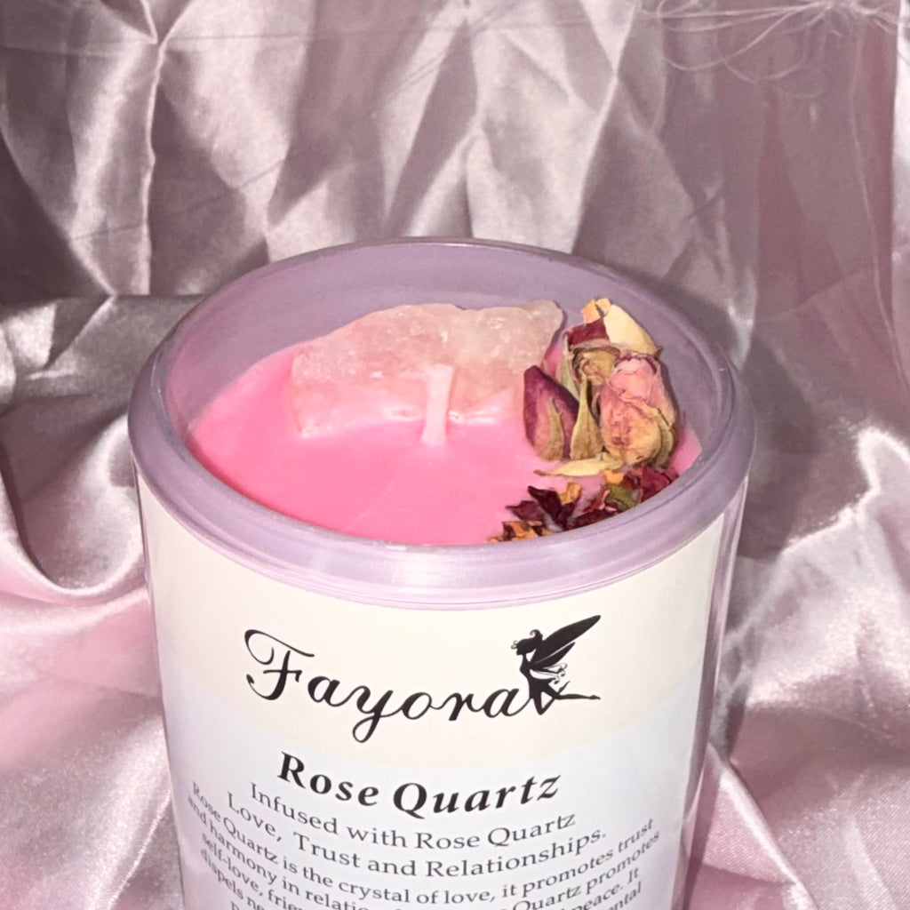 Pink Rose Quartz Candle