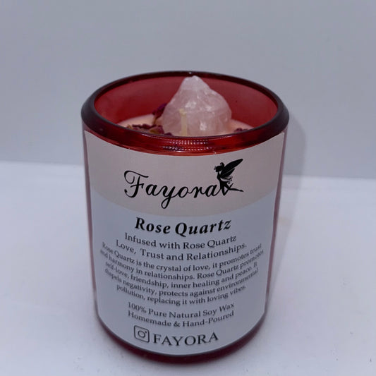 Rose Quartz Crystal Candle
