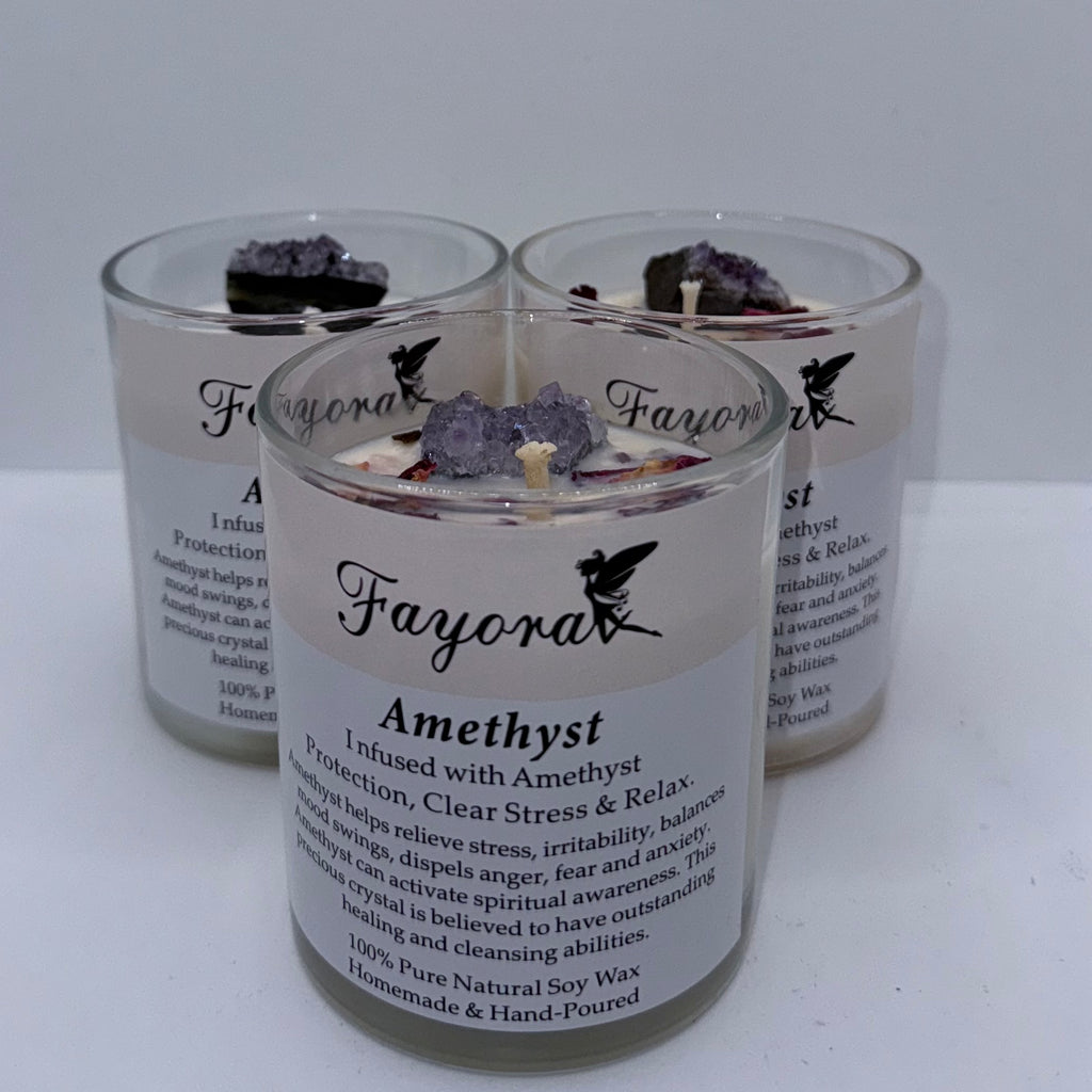 Amethyst Crystal Candle
