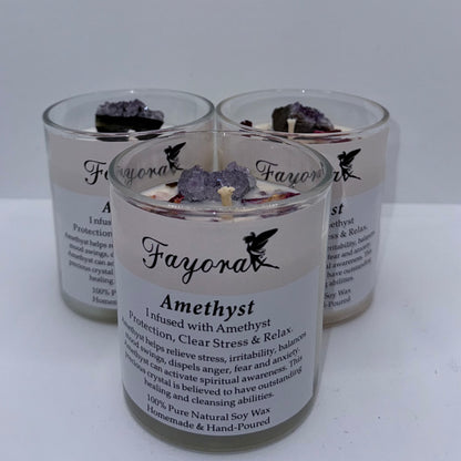 Amethyst Crystal Candle