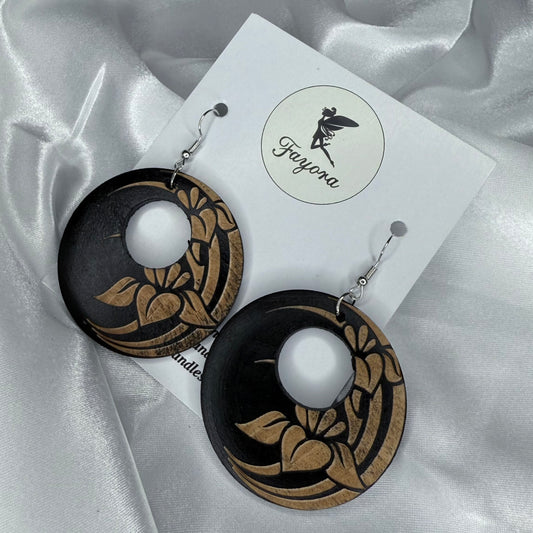 Round Wooden Earrings