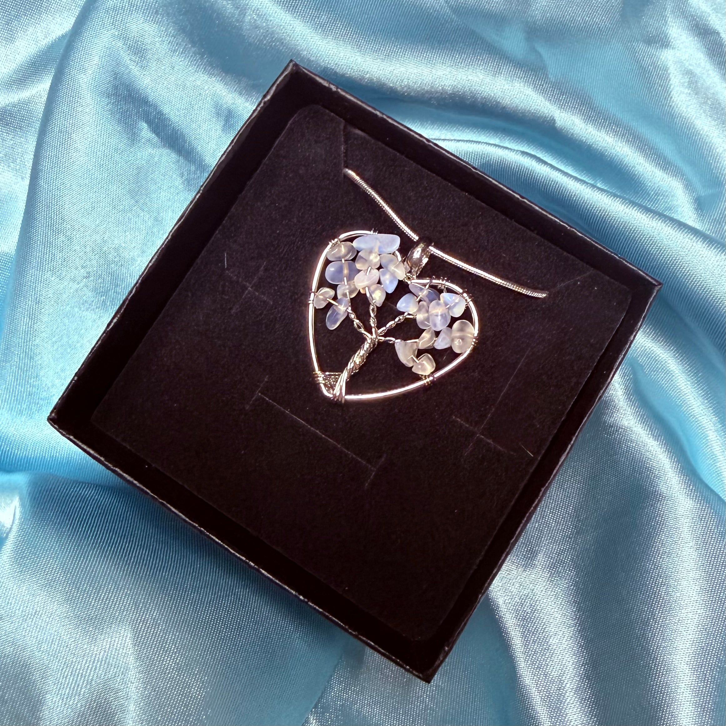 Opalite Heart Tree Of Life Necklace
