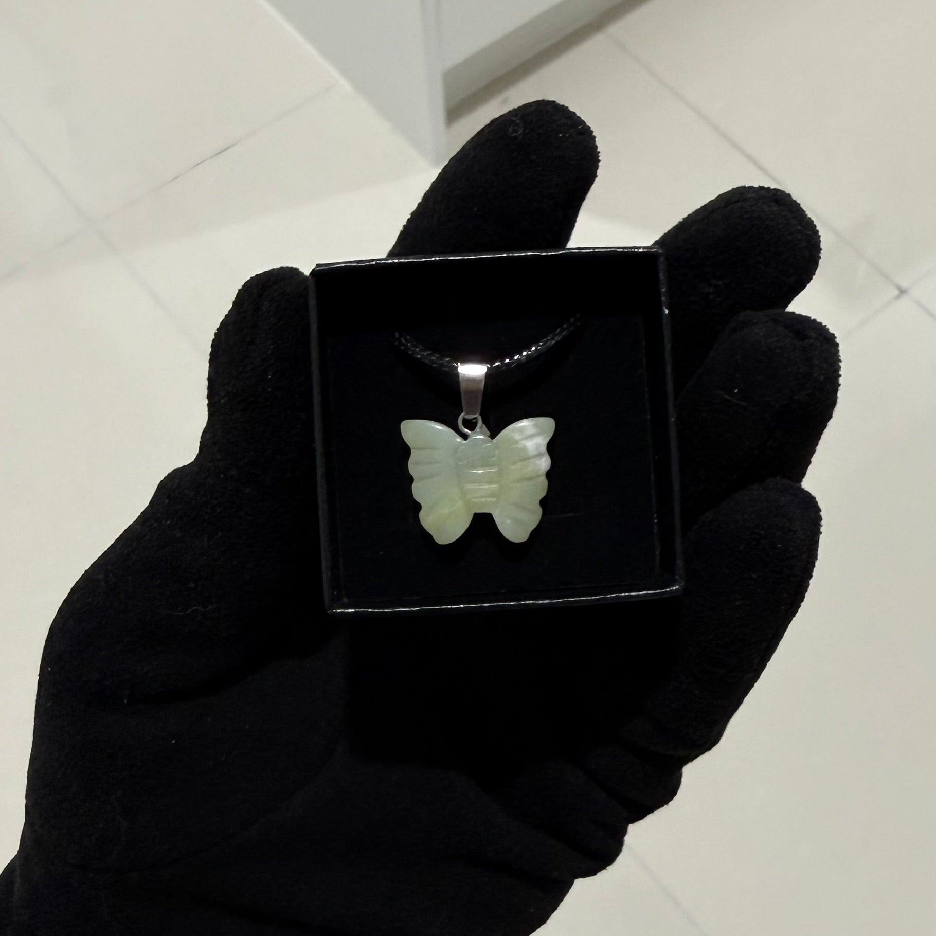 Aventurine Carved Butterfly Necklace