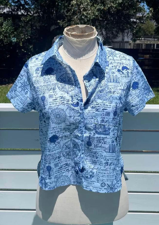 Collar Crop Shirt