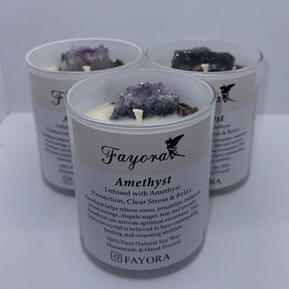 Amethyst Crystal Candle