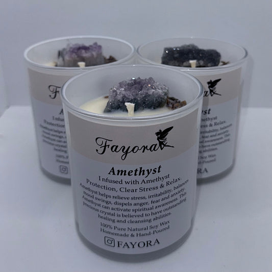 Amethyst Crystal Candle