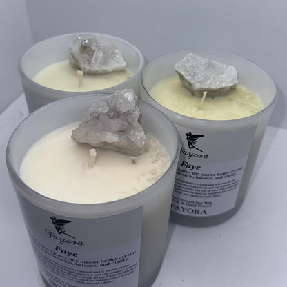 Clear Quartz Crystal Candle